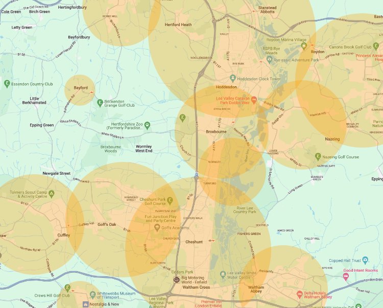 Cheshunt, Broxbourne and Hoddesdon Winter Gritting Coverage